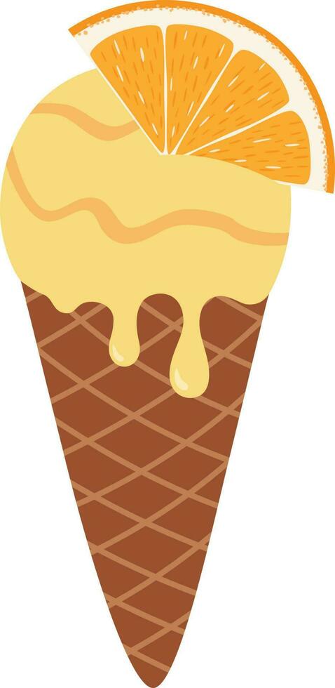 orange ice cream vector