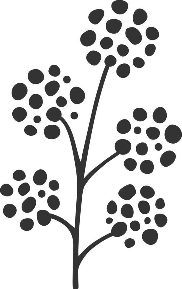 Floral and herbal botanical element for design. Sketch of branch, foliage, leaves vector