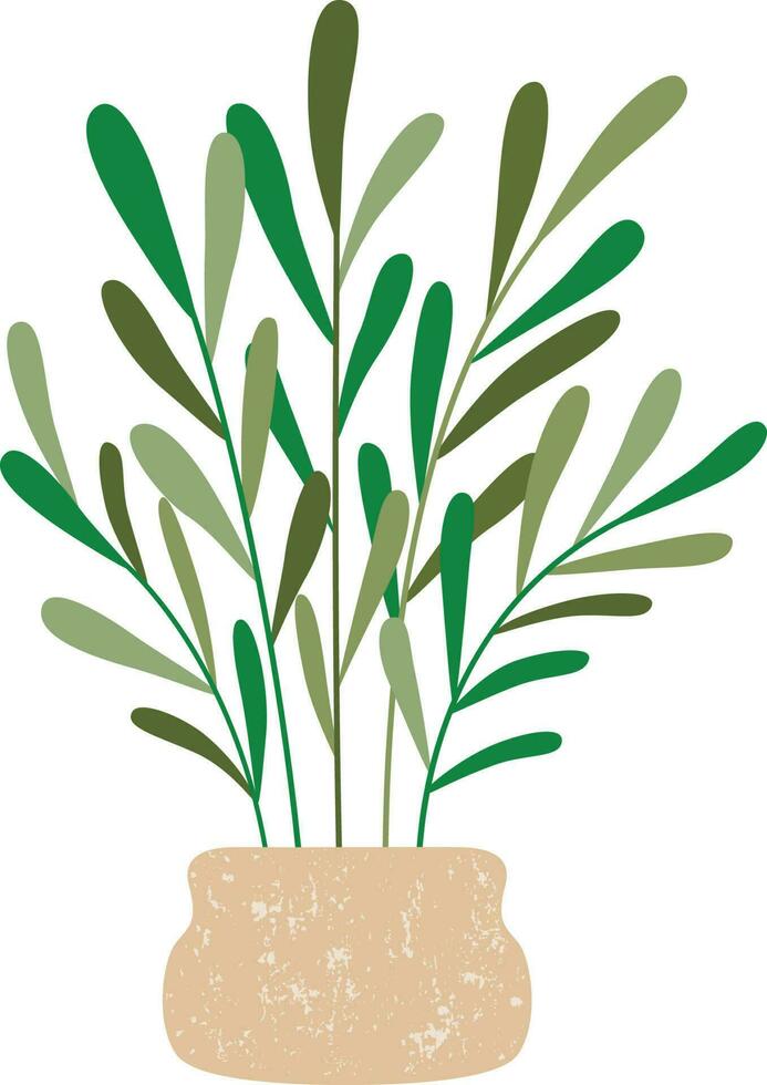 Houseplant with potted. vector