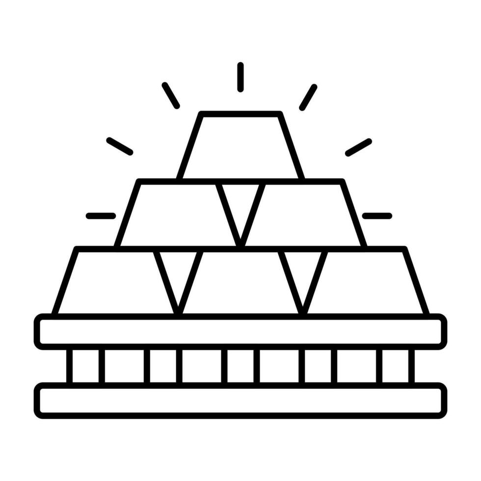 An editable design icon of ingots vector