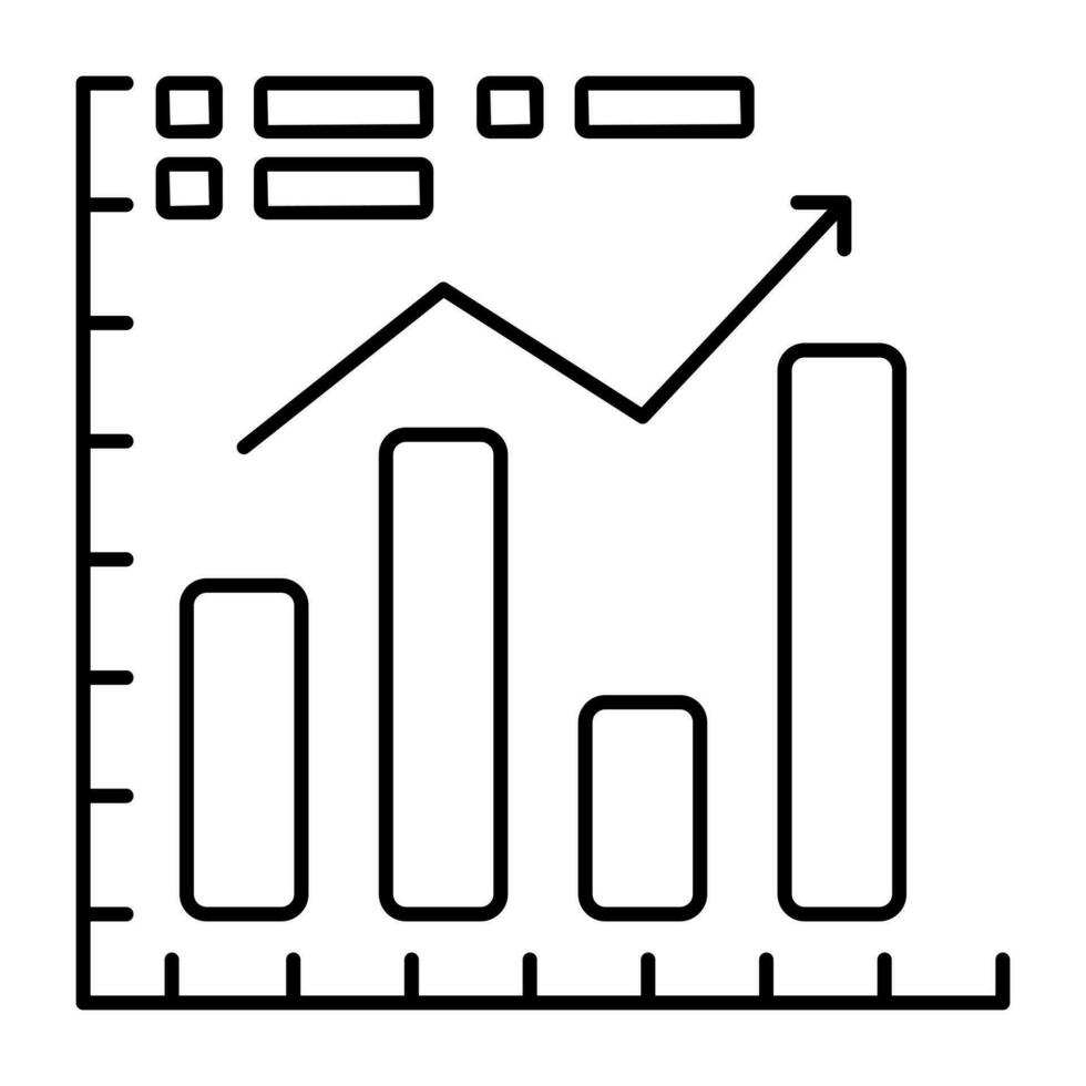 A linear design, icon of growth chart vector