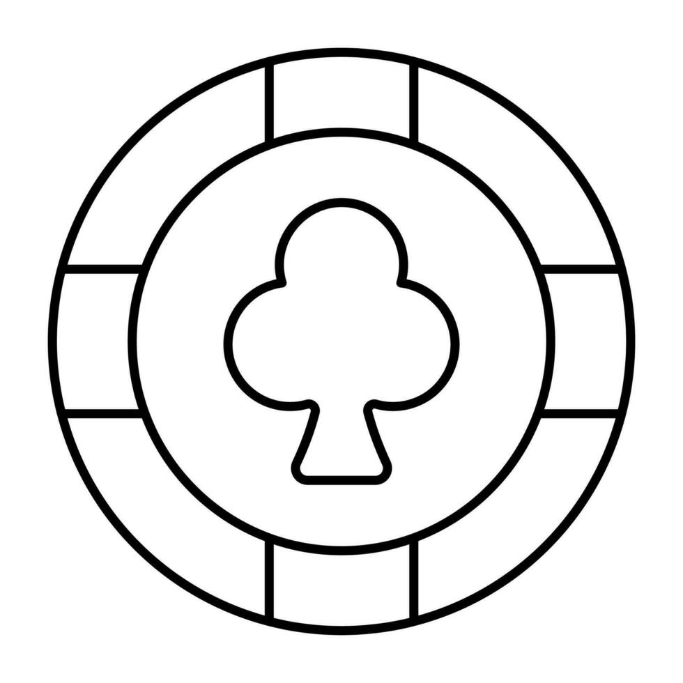A linear design icon of casino token vector