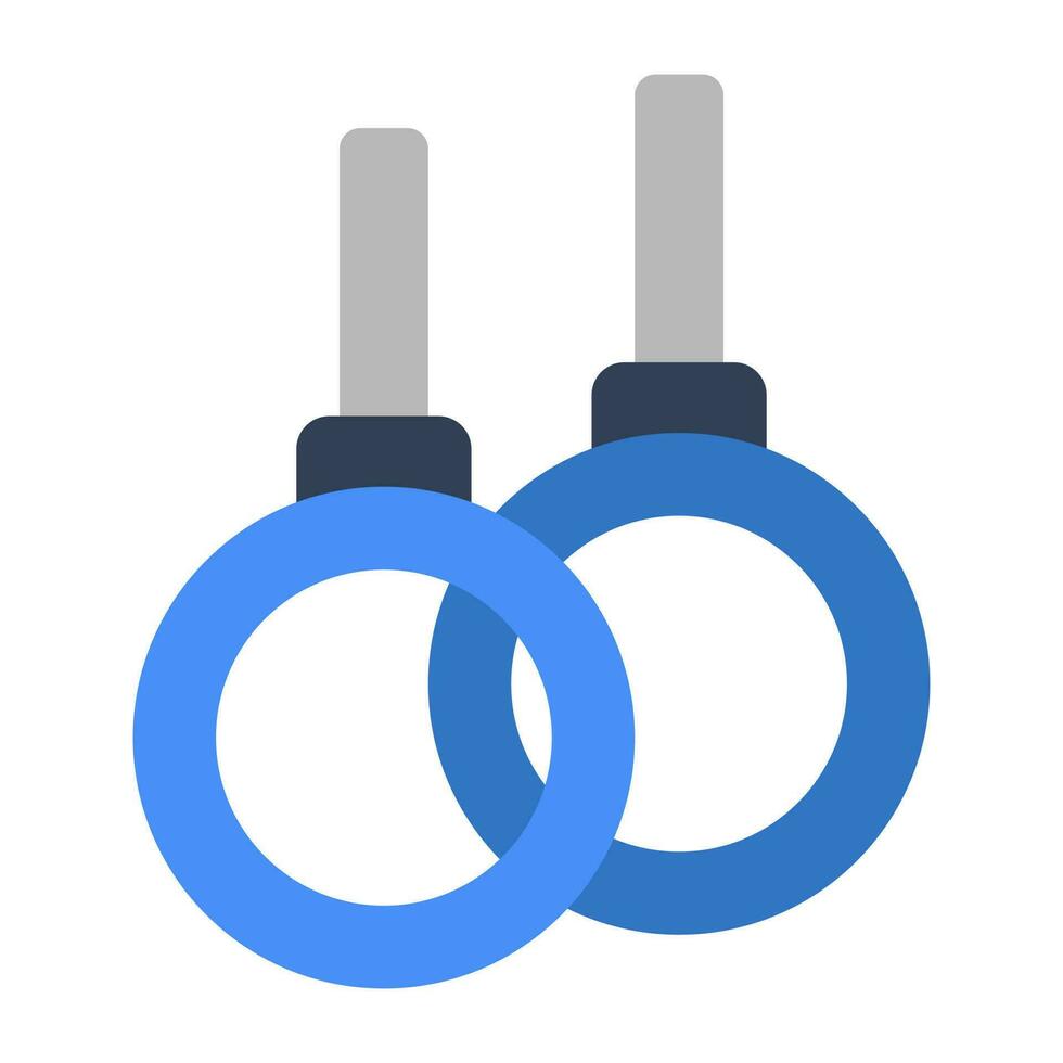 Vector design of gymnastic rings, flat icon