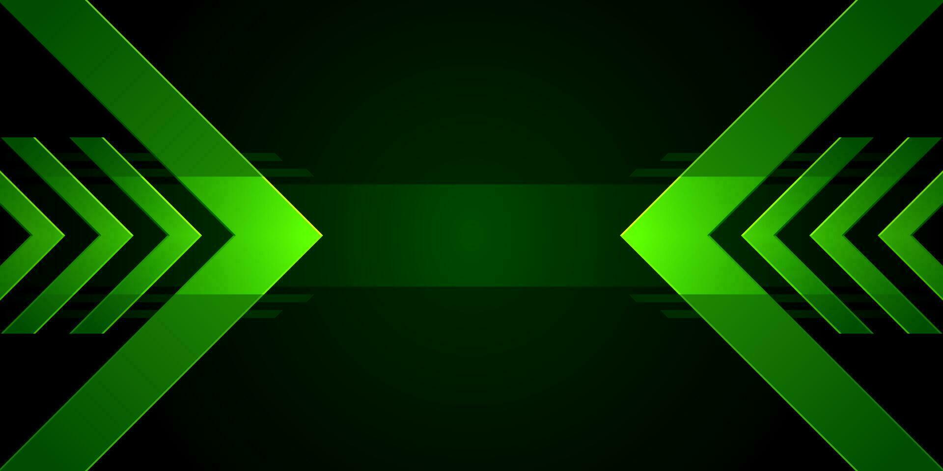 Green arrowhead right triangle. 3D gradient abstract background. Design element for template, card, cover, banner, poster, backdrop, wall. Vector illustration.