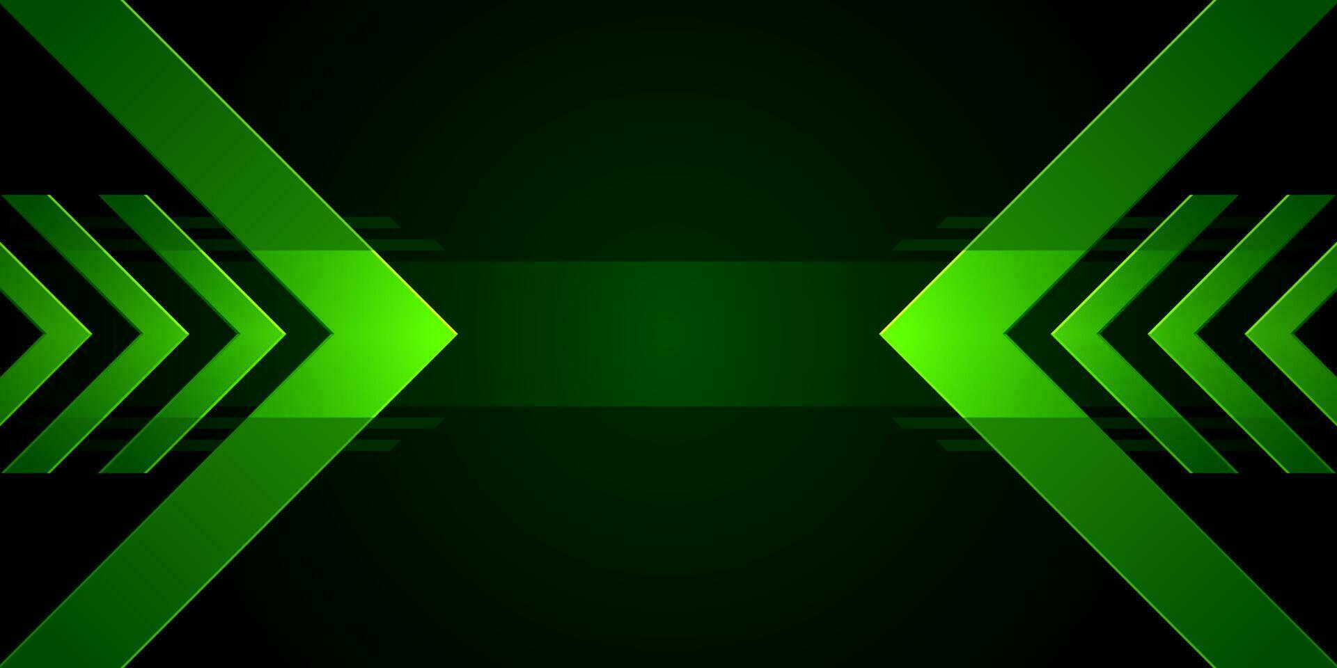 Green arrowhead right triangle. 3D gradient abstract background. Design element for template, card, cover, banner, poster, backdrop, wall. Vector illustration.