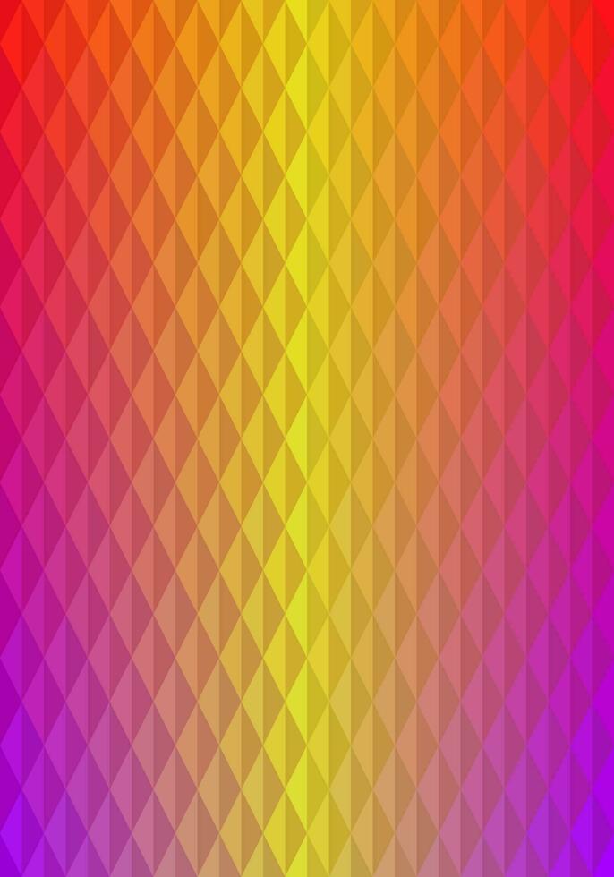 Rhombus geometric pattern with gradient red, pink, yellow. Abstract background design for publication, cover, banner, poster, web design, backdrop, wall. Vector illustration.