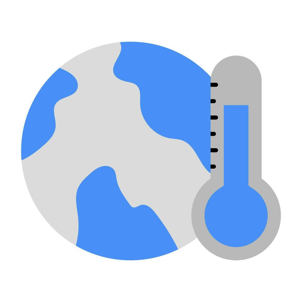 Thermometer with globe symbolizing concept of global warming vector
