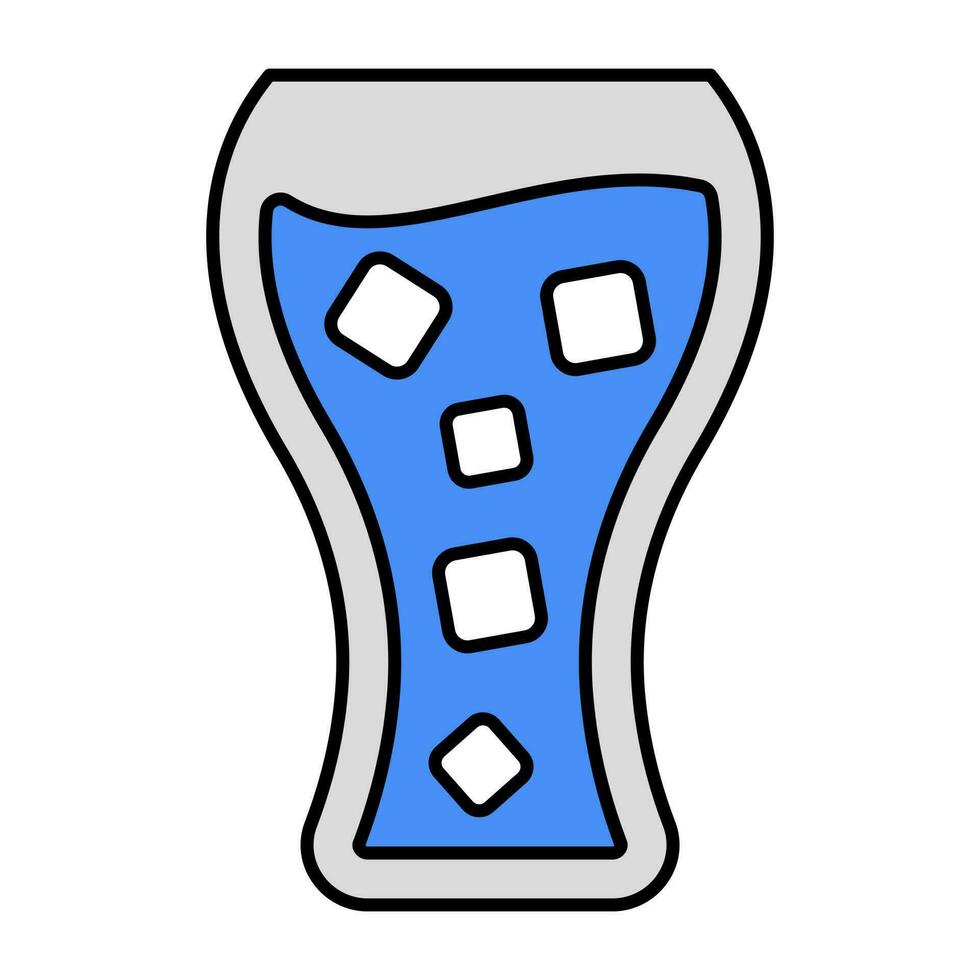 A flat design icon of fizzy drink vector