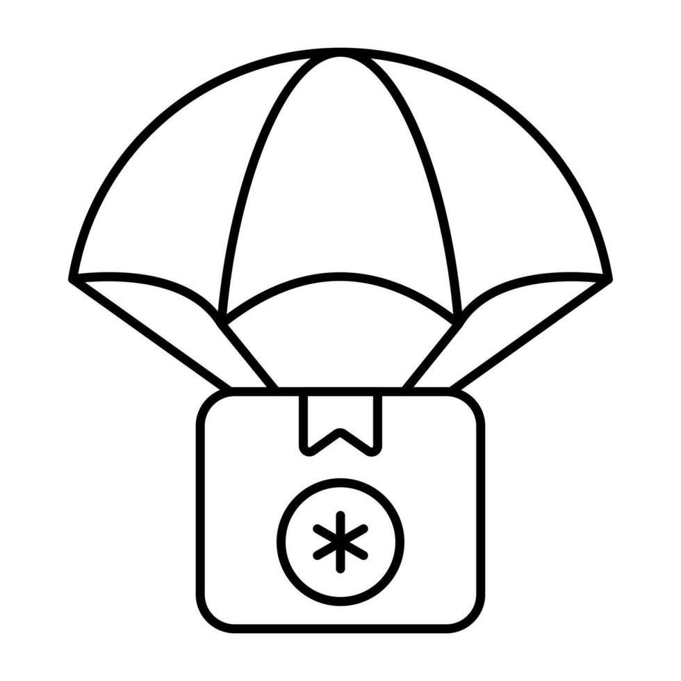An icon design of parachute delivery vector
