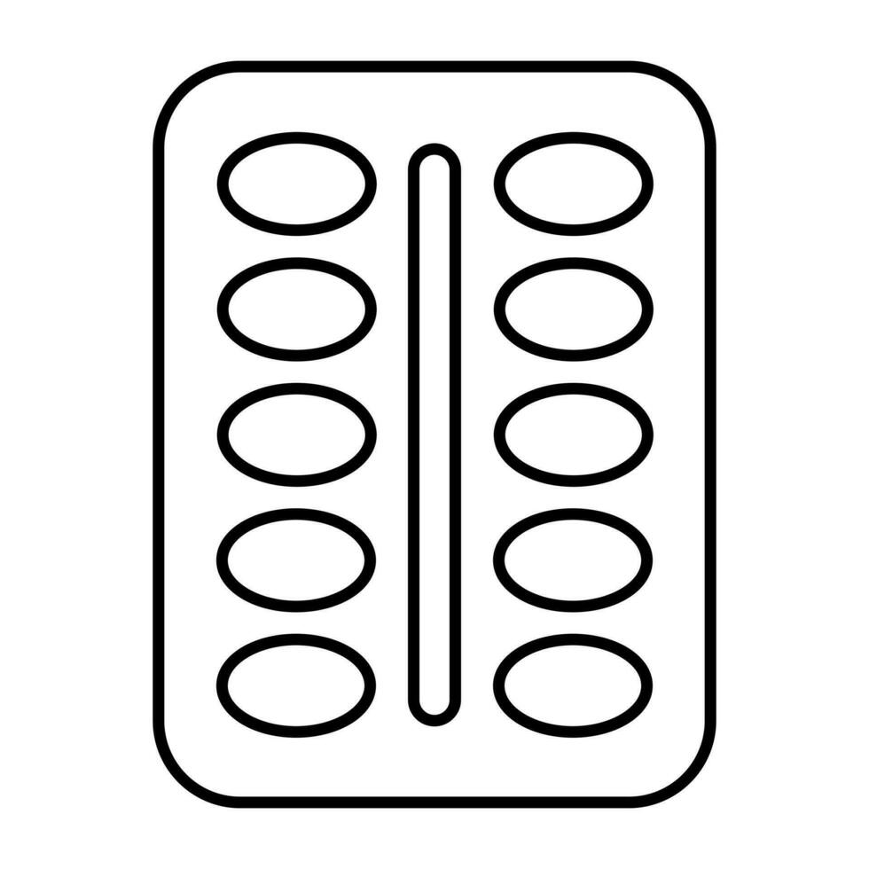 An editable design icon of pills strip vector