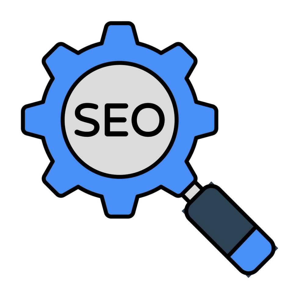 Conceptual flat design icon of search engine optimization vector