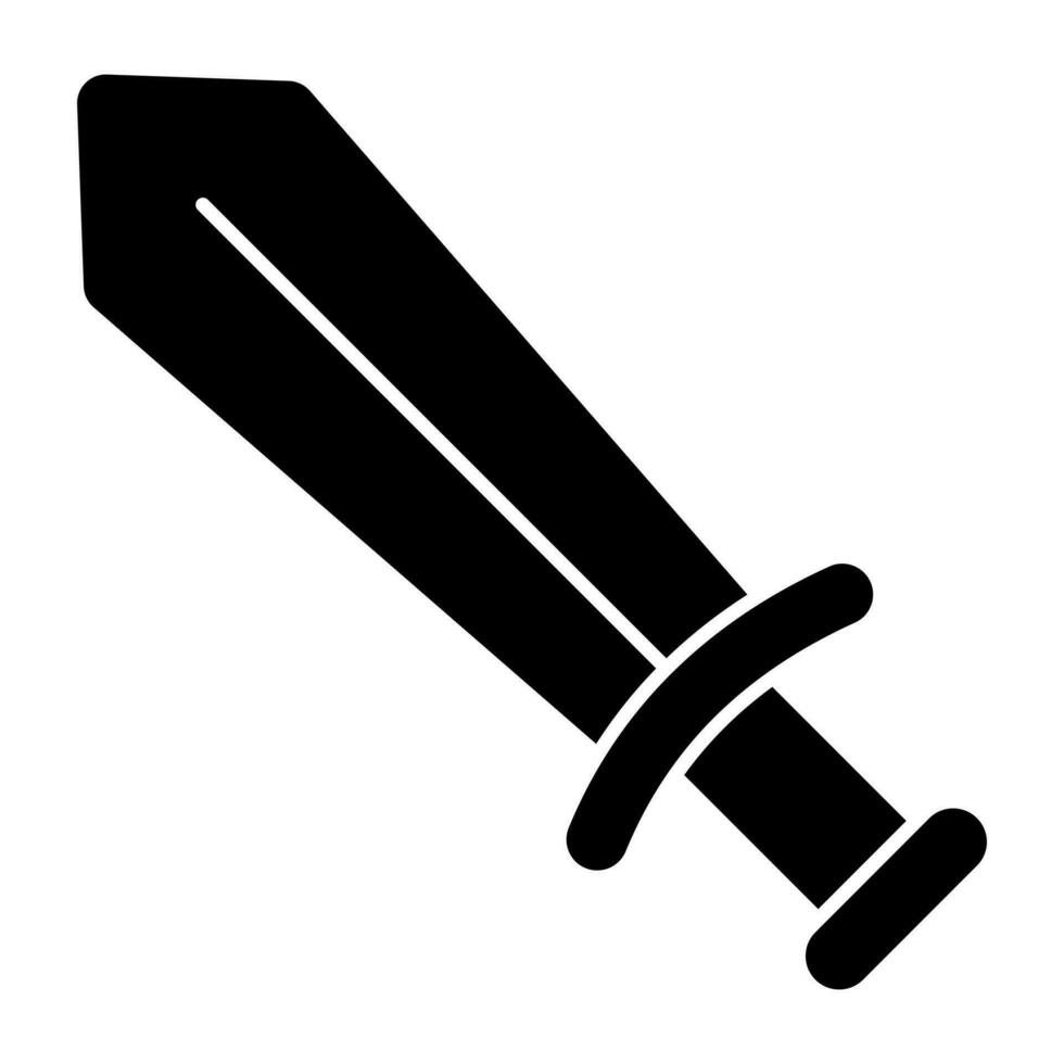 A solid design, icon of sword vector