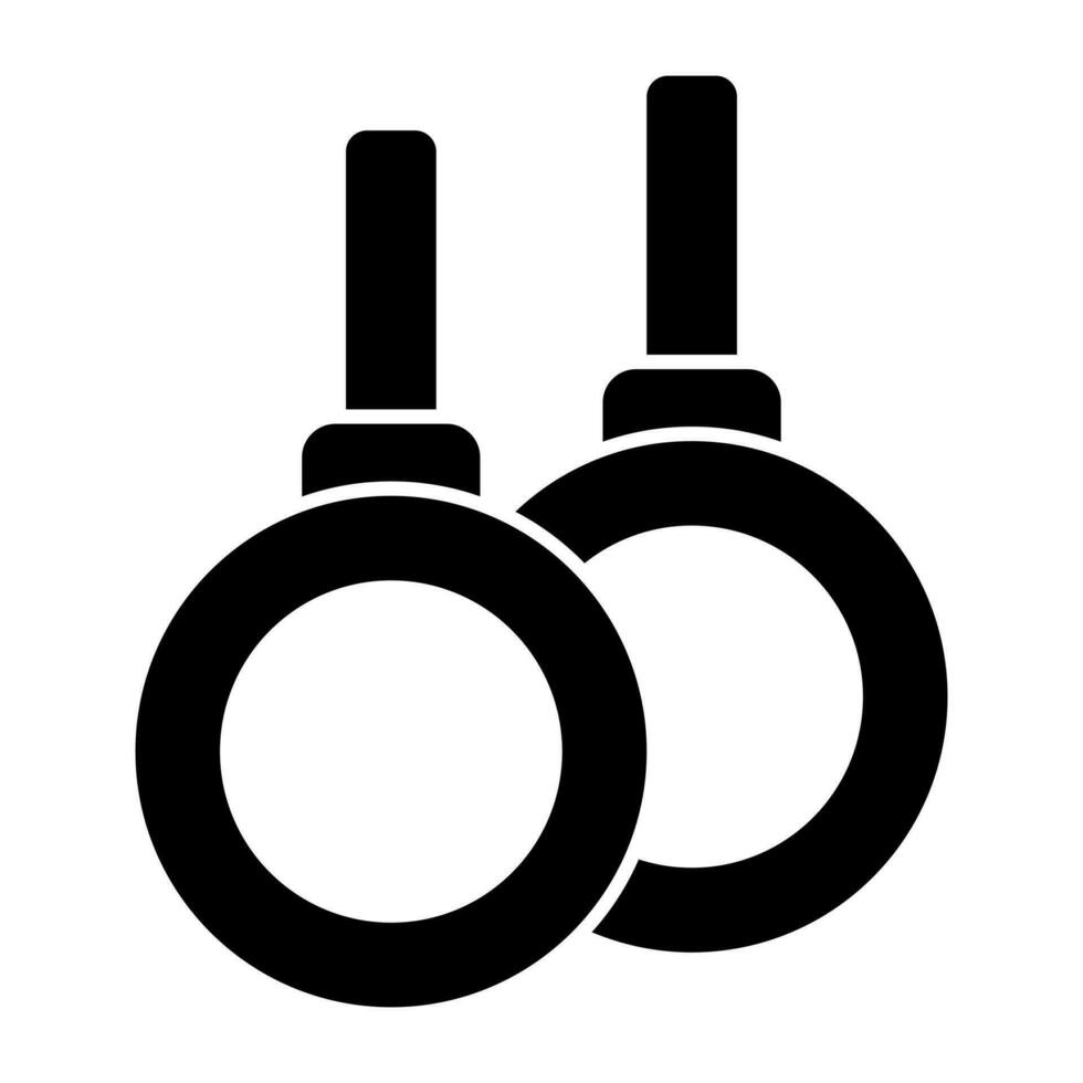 Vector design of gymnastic rings, solid icon