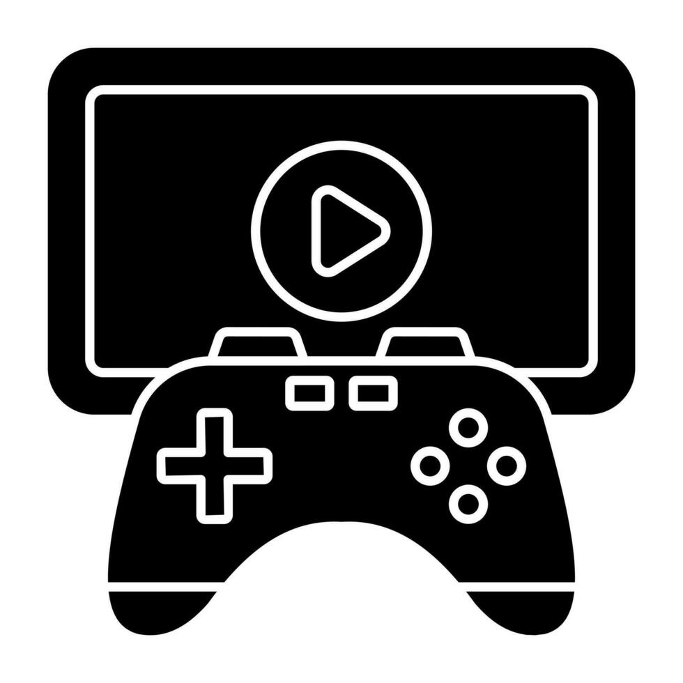 A solid design, icon of mobile video game vector