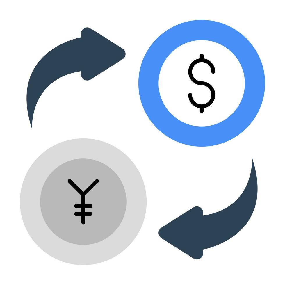 Conceptual design icon of currency exchange, forex vector