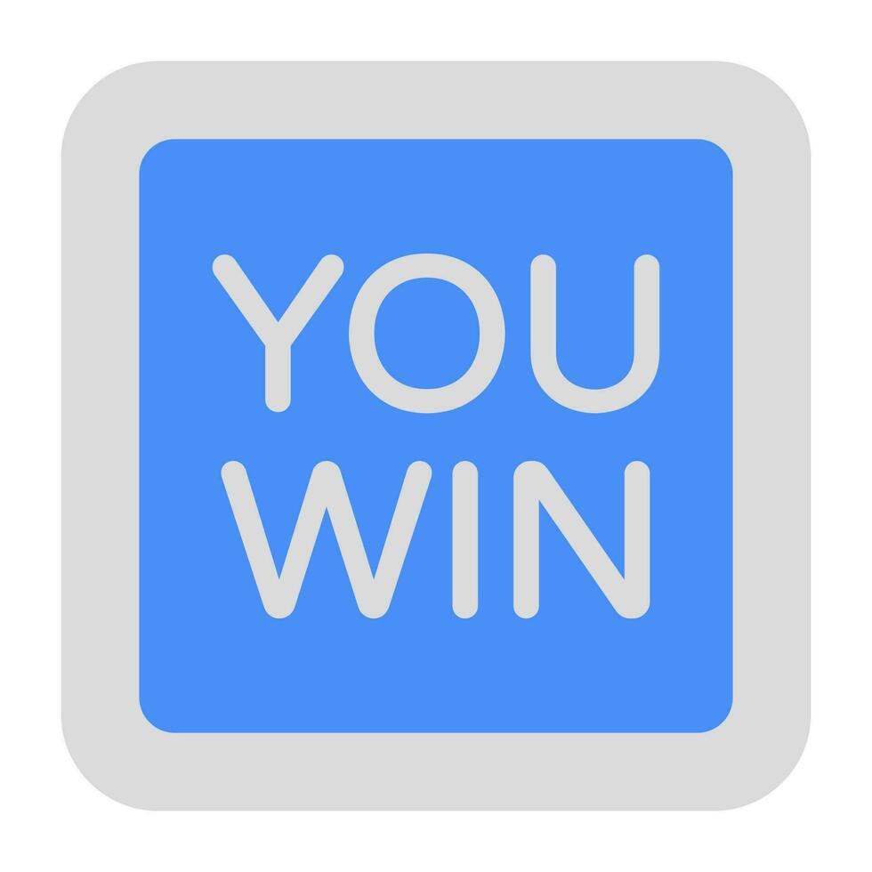 A unique design icon of you win vector