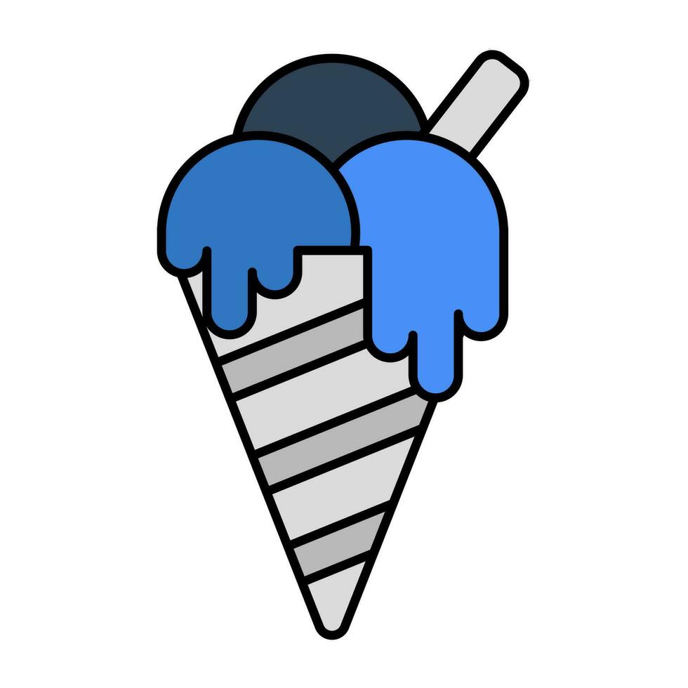 Ice cream cone icon, editable vector