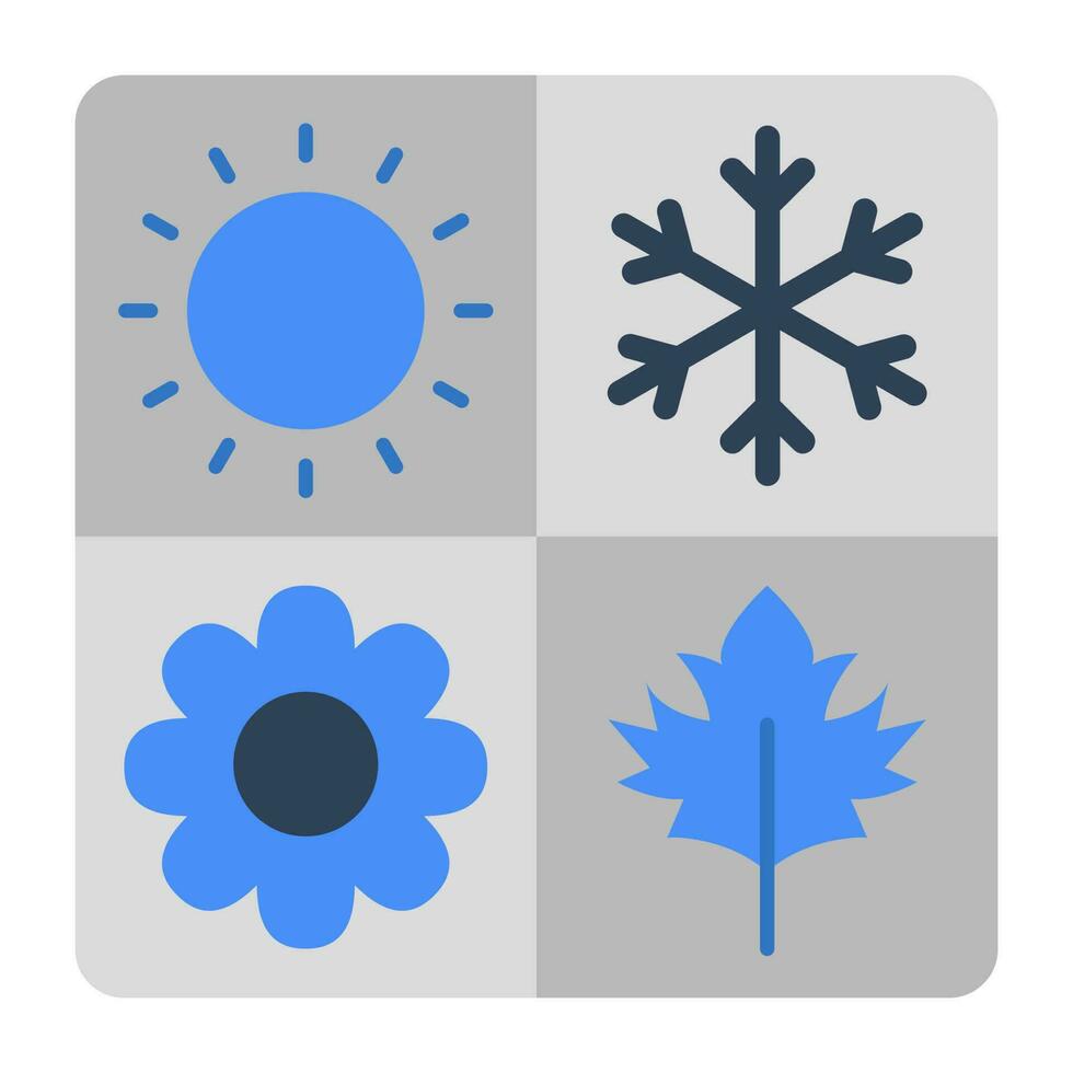 A flat design icon of seasons vector