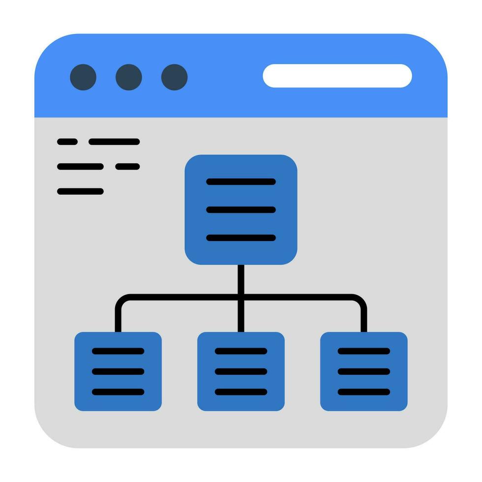 Conceptual flat design icon of web hierarchy vector