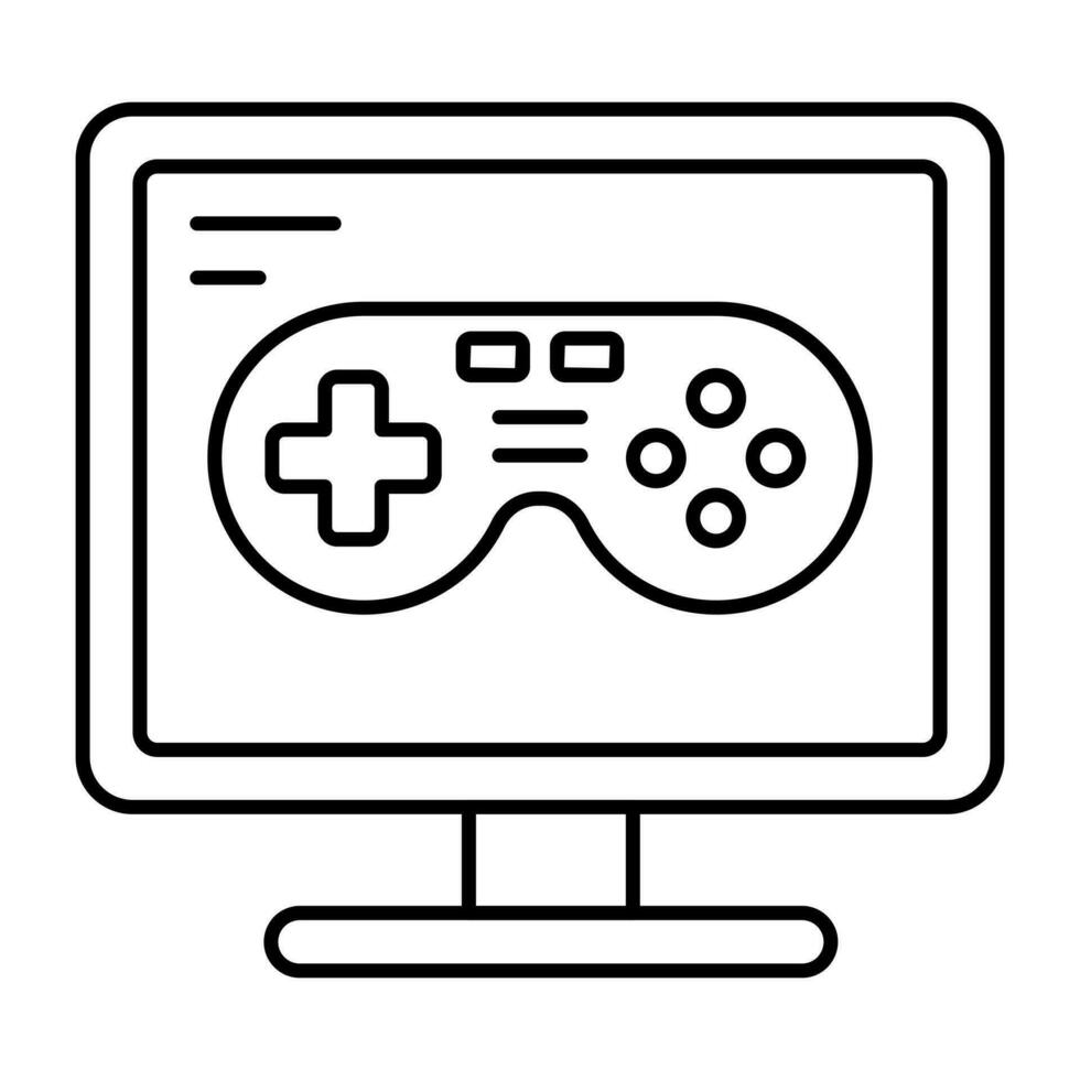 un lineal diseño, icono de computadora juego vector