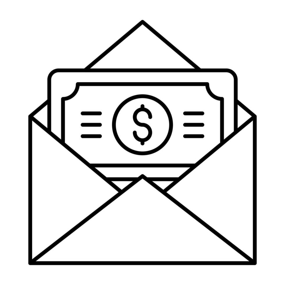 Money envelope icon in linear design 23896183 Vector Art at Vecteezy