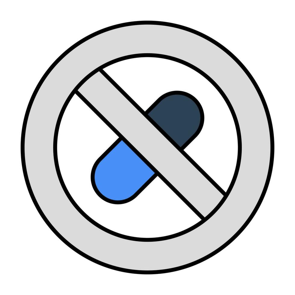 An icon design of no pill vector