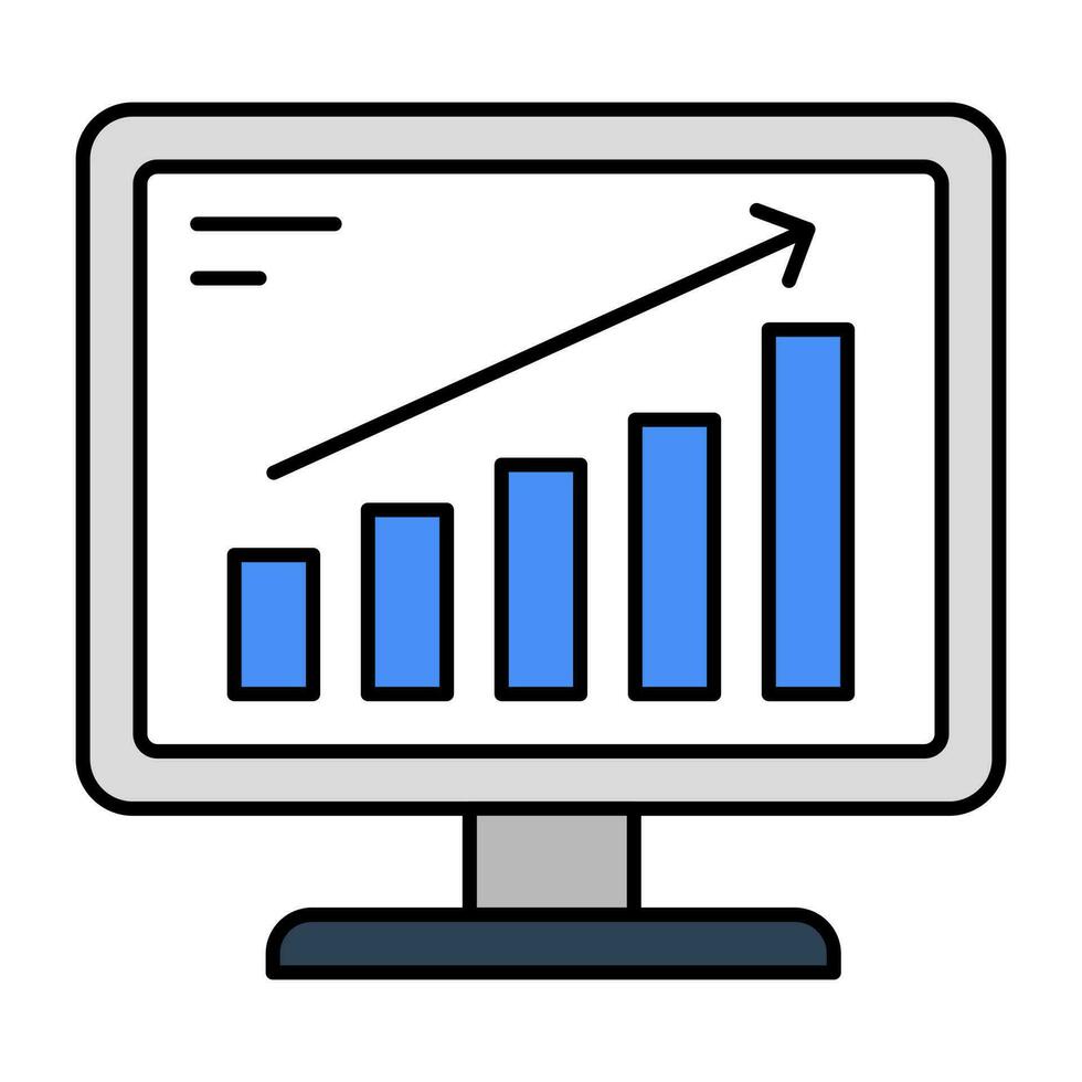 An icon design of online data analytics vector