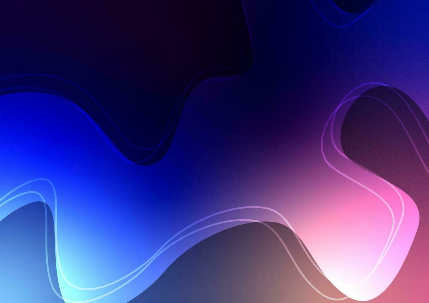 Abstract blue line wave dynamic banner dark background vector
