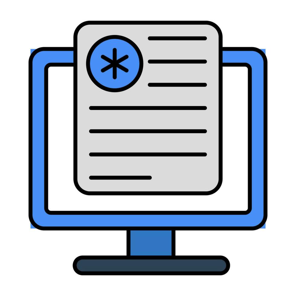 Trendy design icon of online prescription vector