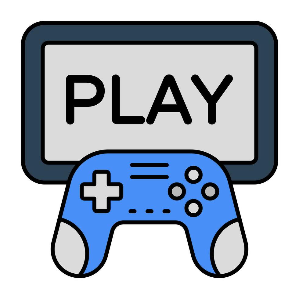 A flat design, icon of play mobile game vector