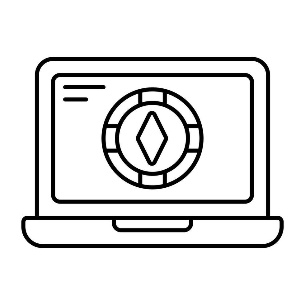 A linear design icon of casino token vector