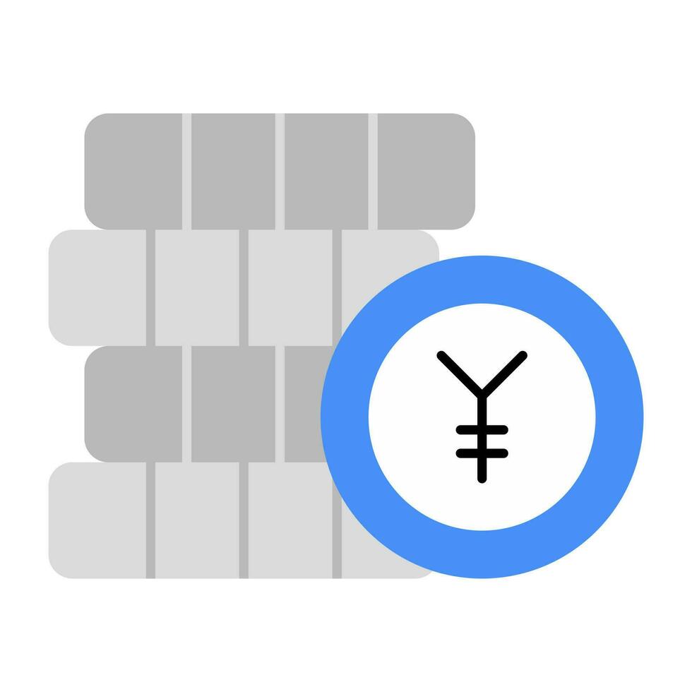 An editable design icon of yuan coins vector