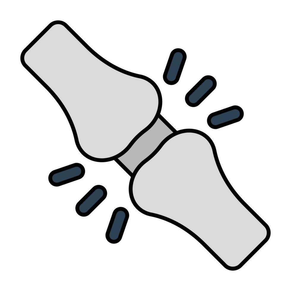 A flat design icon of broken bone vector