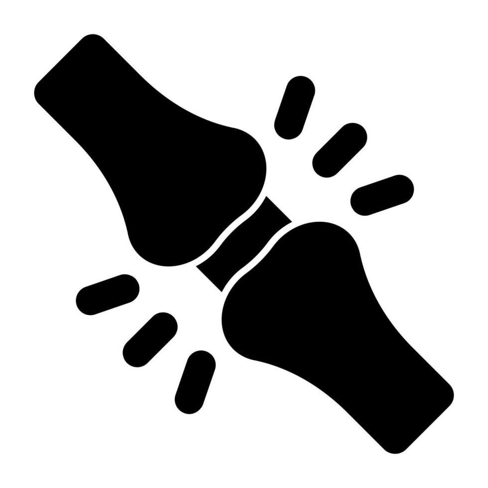 A solid design icon of broken bone vector