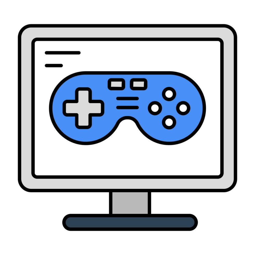 A flat design, icon of computer game vector