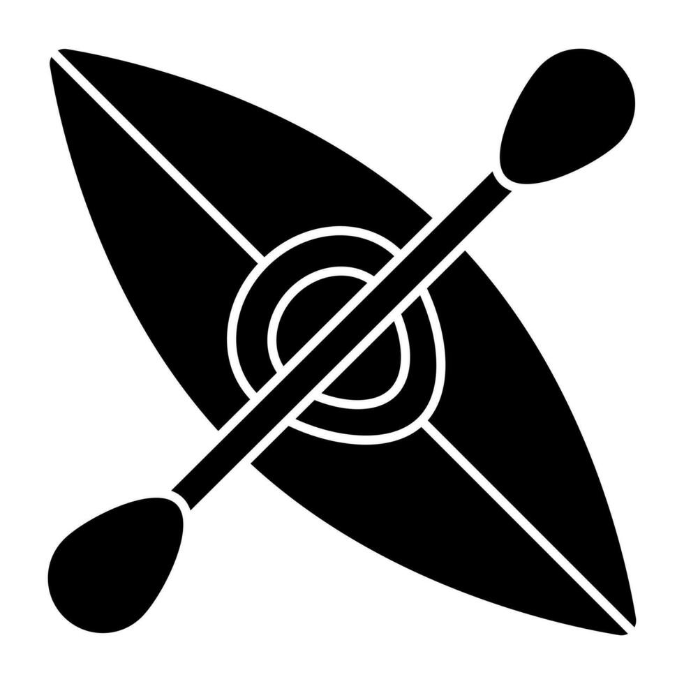 A solid design icon of canoe vector