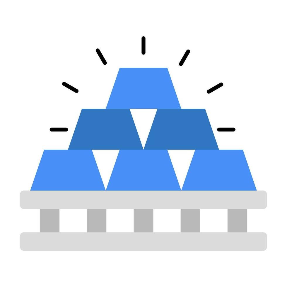 An editable design icon of ingots vector