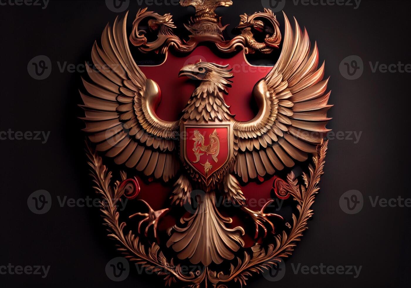 golden coat of arms eagle. state symbol. photo