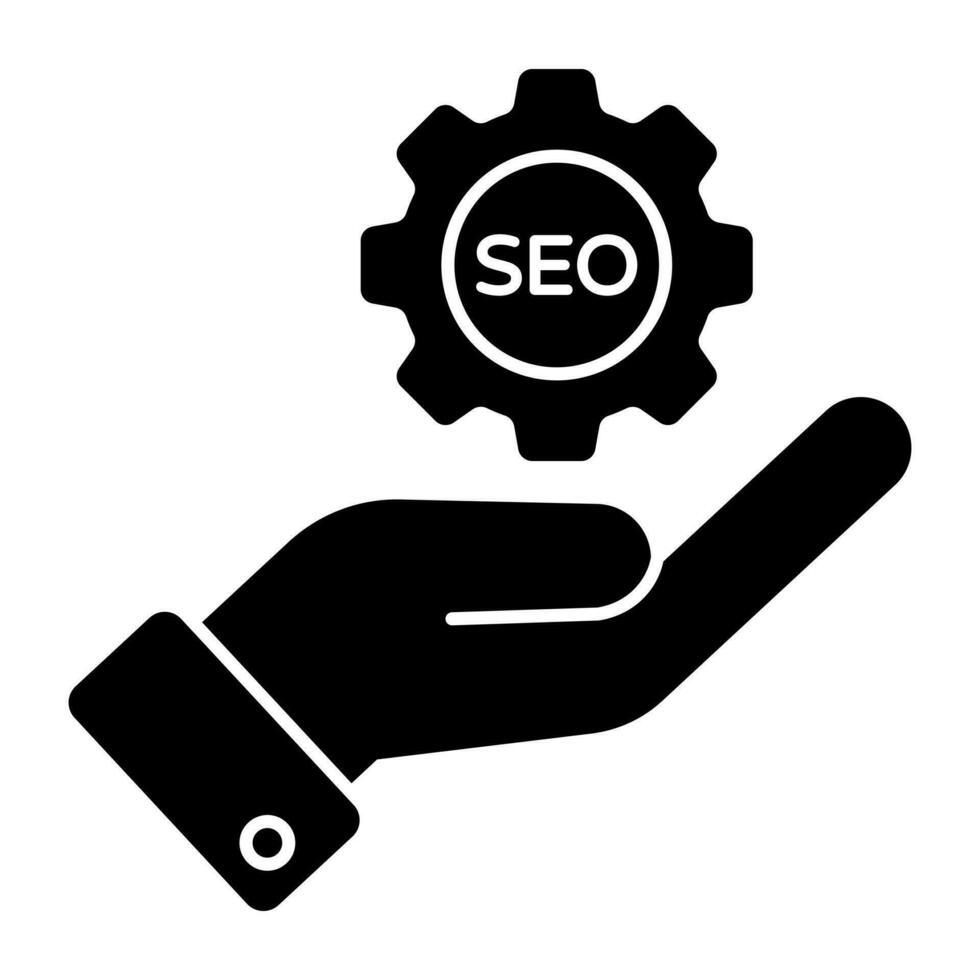 Conceptual solid design icon of search engine optimization vector