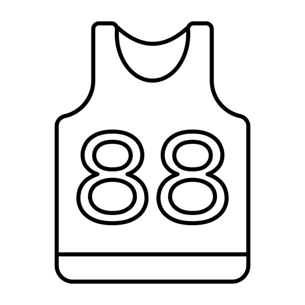 Menswear sleeveless shirt, linear design icon of sports shirt vector