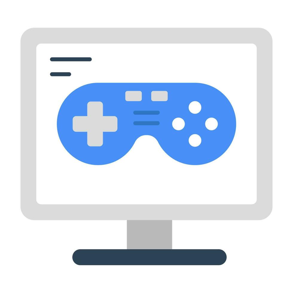 A flat design, icon of computer game vector