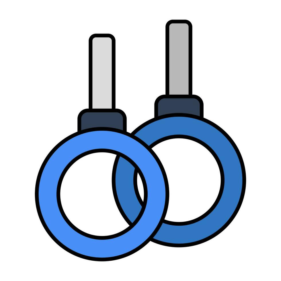 Vector design of gymnastic rings, flat icon