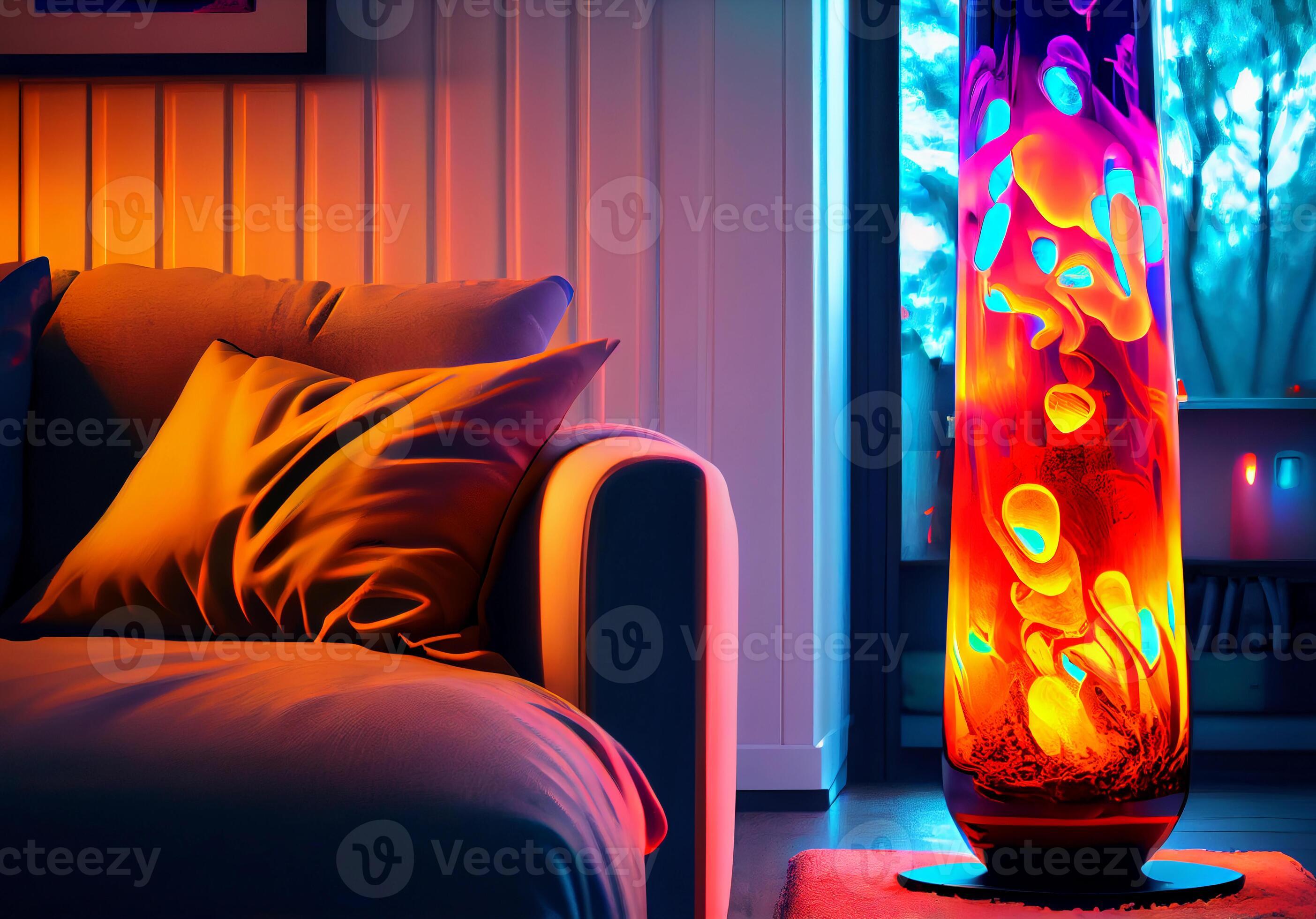 big lava lamp in the apartment. ai generated. 23896967 Stock Photo at