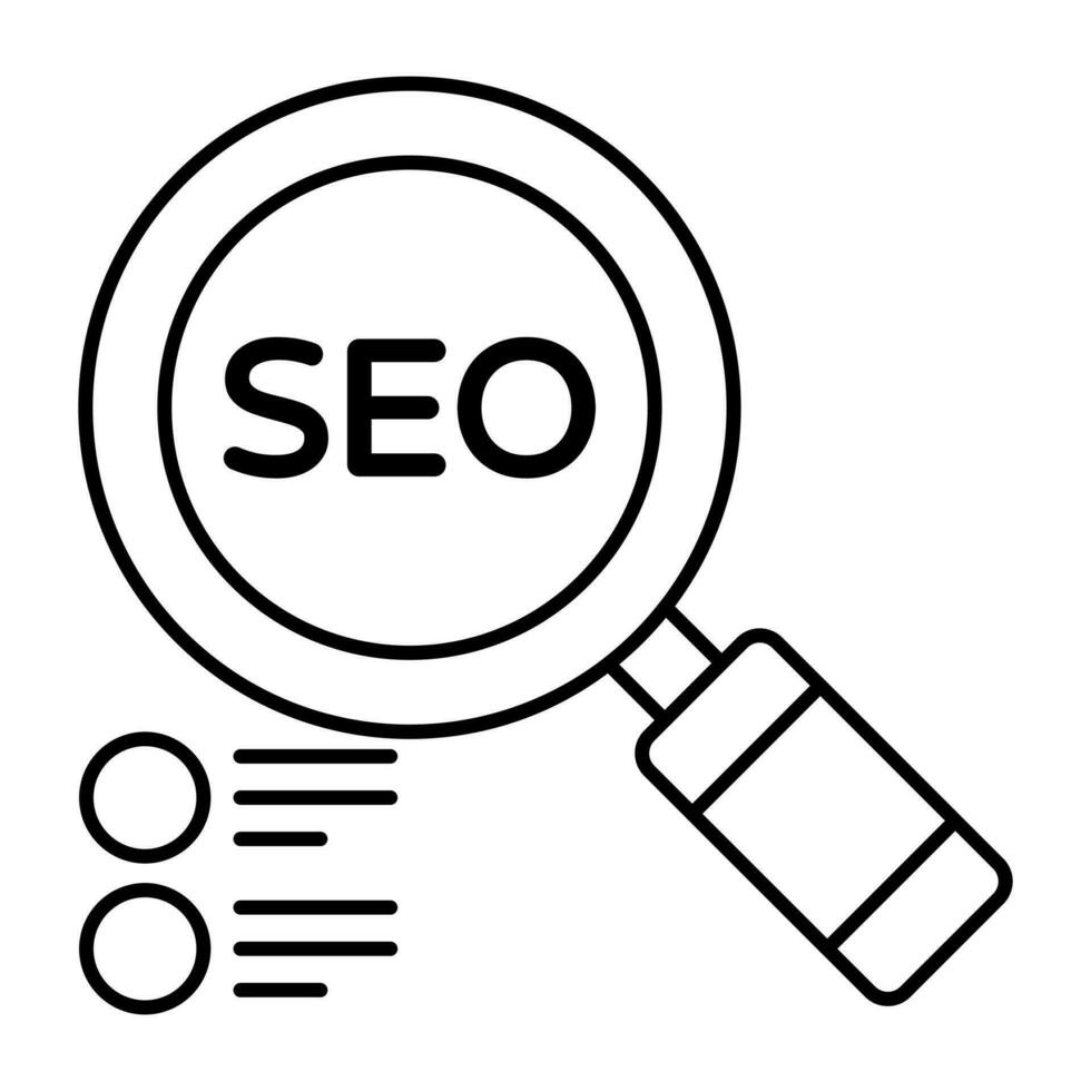 editable diseño icono de seo análisis vector