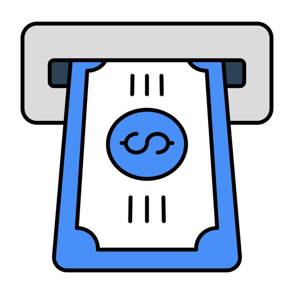 Editable design icon of money withdrawal vector