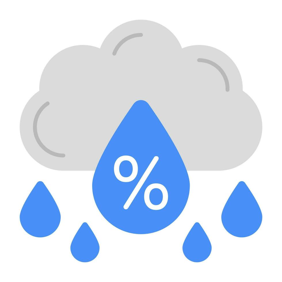 Conceptual flat design icon of humidity vector