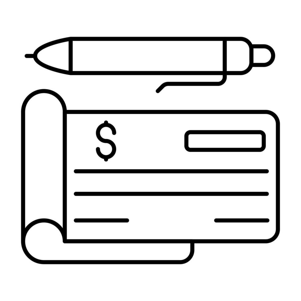Vector design of cheque writing