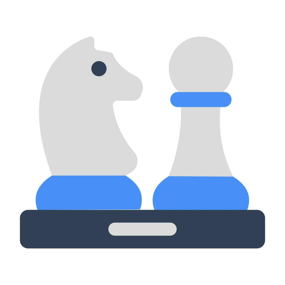 Strategy game icon, flat design of checkmates vector