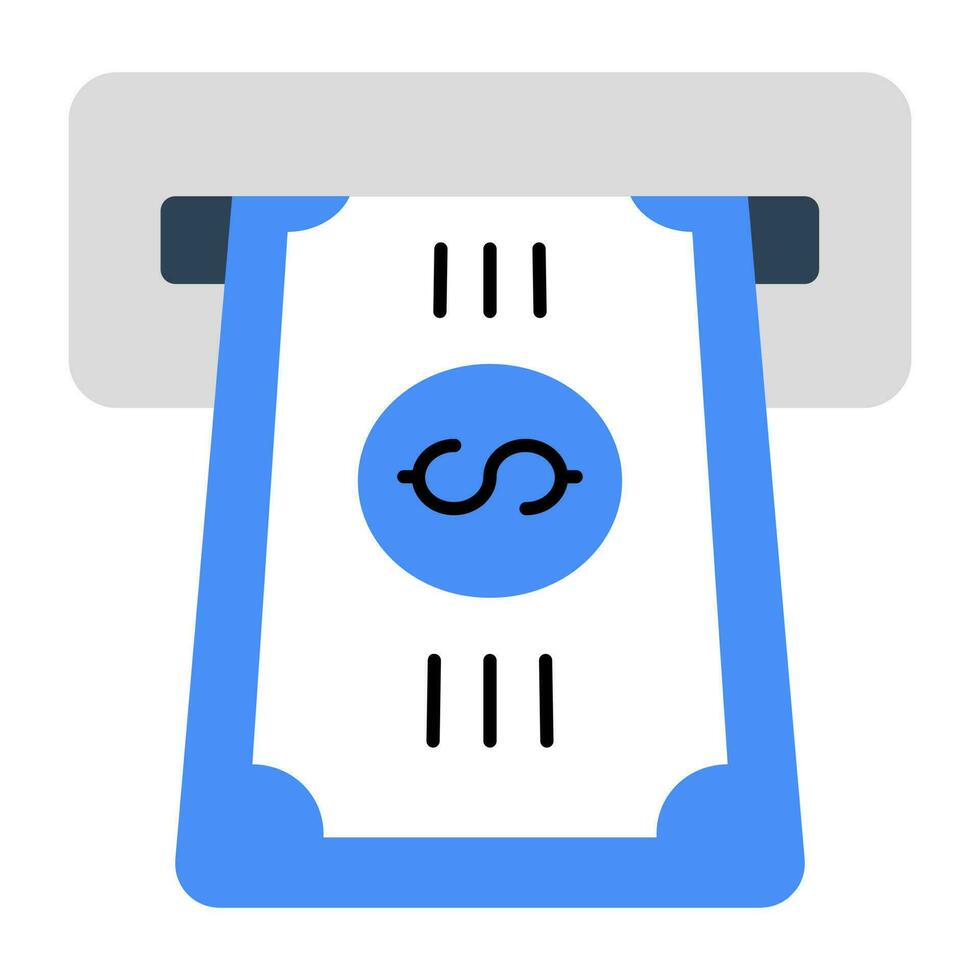Editable design icon of money withdrawal vector