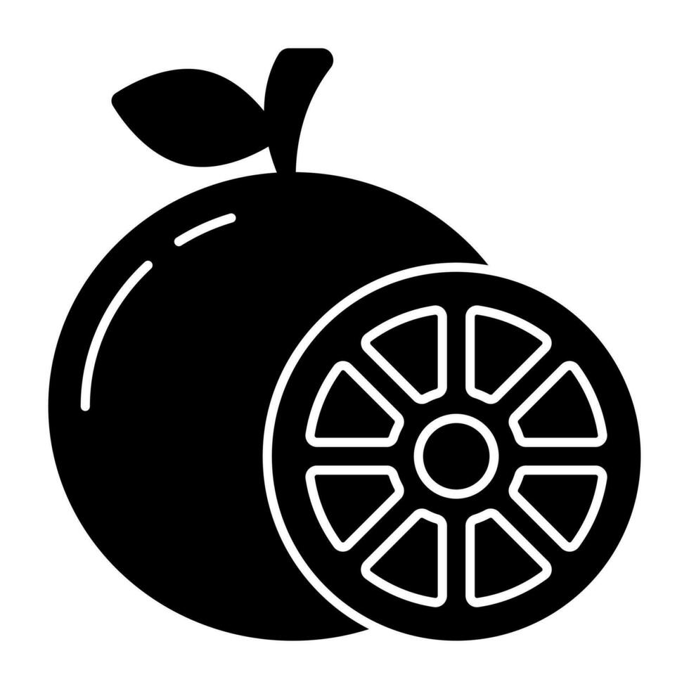 A solid design icon of orange vector
